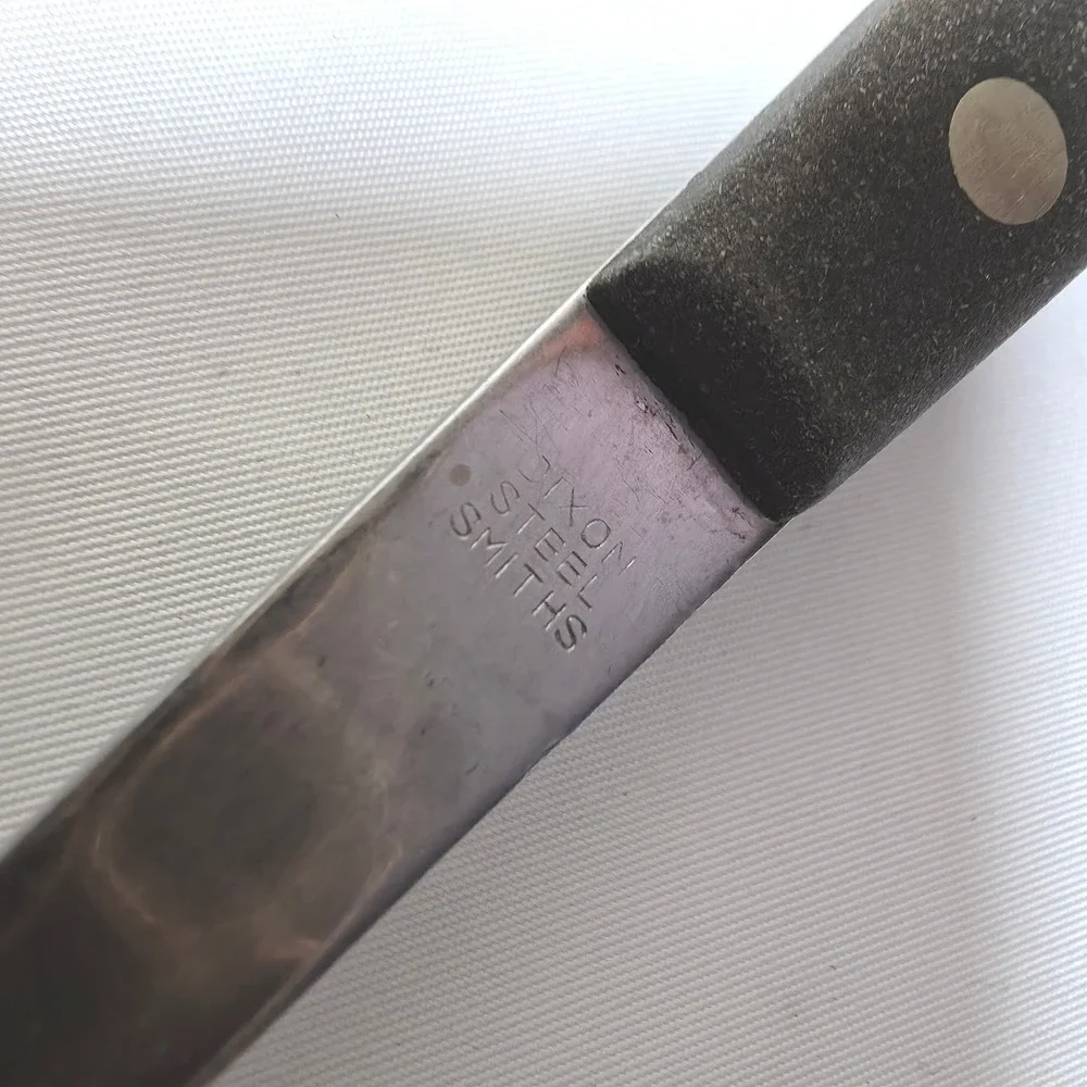 Dixon Vtg Meat Serving Fork Stainless‎ Steel Black Riveted Handle Japan